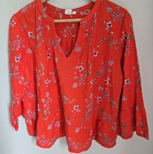 GAP Floral Red Women's Cotton Blouse